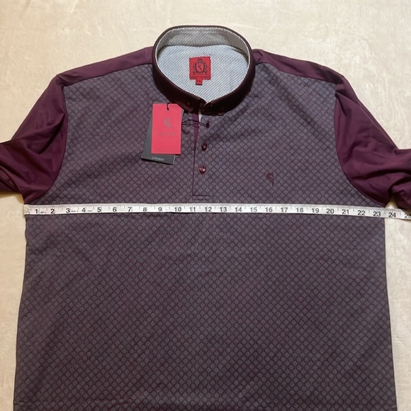 NWT Swade Burgundy Blue Men’s Polo Shirt sz XXL - Picture 7 of 11
